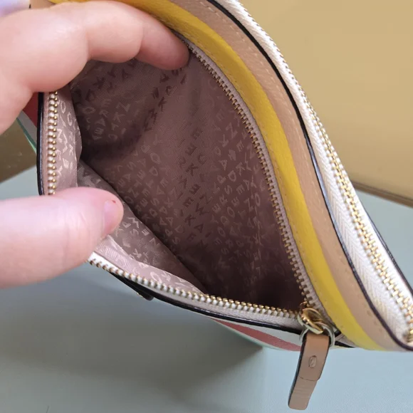 KATE SPADE Grove Street Multicolor Striped Double Zip Wristlet - Picture 8 of 9